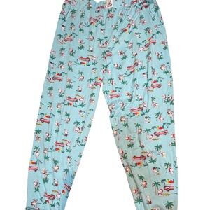 peanuts tropical Christmas Snoopy pajama pants xl blue van